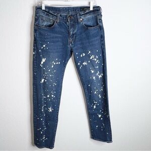 Armani Exchange Jeans Men 33 Slim Paint Splatter Destroyed Designer  B